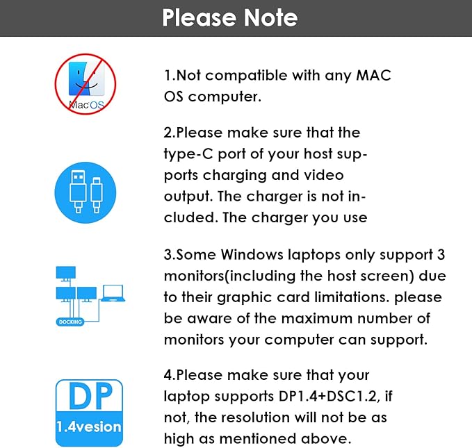 Laptop Docking Station WAVLINK Triple 4K Docking Station with Dual HDMI DP 100W PD in 3 USB-A2.0 for Wireless Device Compatible with Dell/HP/Lenovo etc Windows Systerm Computer Only