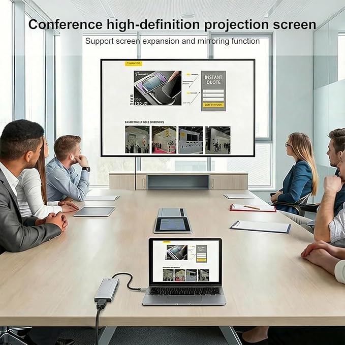 8-in-1 USB C Hub with M.2 NVMe SSD Enclosure 4K HDMI 100W PD 10Gbps USB-C USB3.2 SD/TF Card Reader for XPS Dell MacBook Pro iPad Pro Upgraded
