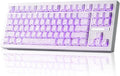 ZORNHER ZH870 Wireless Gaming Mechanical Keyboard80% White Custom Creamy Sound Keyboard with Lighted Up White Topographic KeycapsCreamy Sounding Linear SwitchesHot-SwappableRGB Backlit