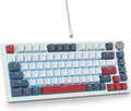 75 Percent Keyboard Gasket-Mounted with Sound Absorbing Pads 82-Key Compact Wired RGB Mechanical Gaming Keyboard Hot-Swap Socket for Win Gray White