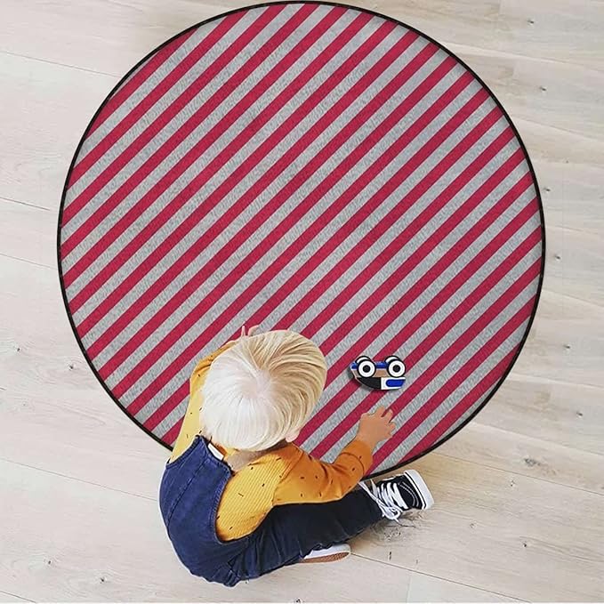 Harbour Stripe Gaming Chair Mat Office Chair Mat for Carpet and Hardwood Floor Round Rug Floor Protector for Rolling Chair Bicolor Stripes Medieval ContrastMulticolor Diameter 60 in