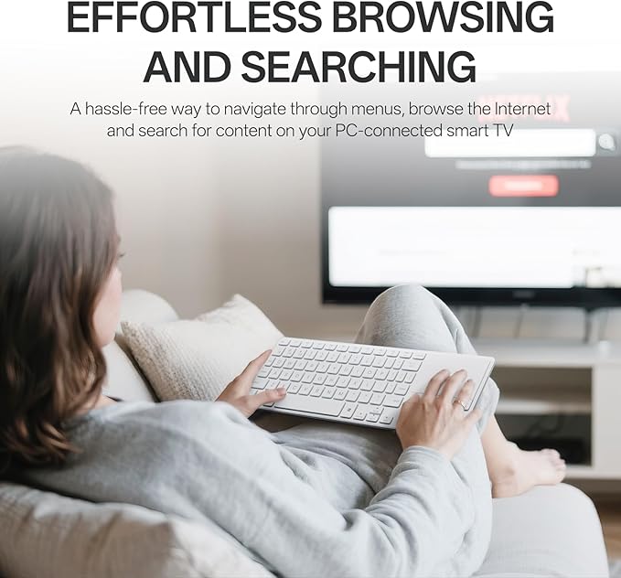 Rapoo Portable Wireless Keyboard with Touchpad Multi-Device HTPC Keyboard for PC-Connected TV/Tablet/Steam Deck/Gaming Console/Raspberry Pi/Mini PC - Support Touch Gestures for Windows &amp Mac