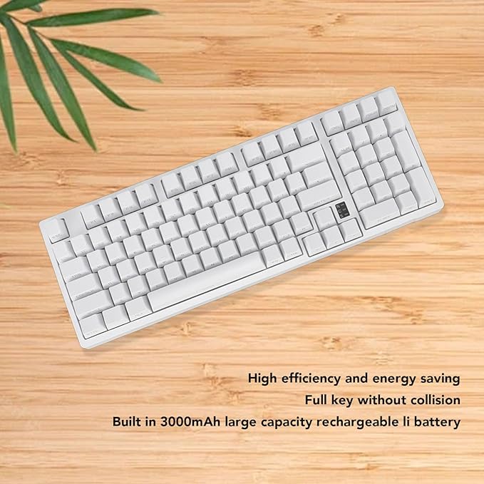 Zunate 98 Keys Mechanical Keyboard Linear Action Switch RGB Wire Less 2.4G Bluetooth 3.0 5.0 Type C Wired for Harmony OS Gaming Suitable for 10 Android and More