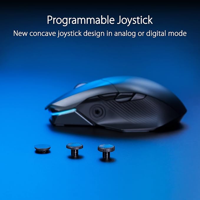 ASUS ROG Chakram X Origin Wireless Gaming Mouse – MMO/MOBA Design Detachable Joystick 11 Programmable Buttons Right-Handed 123g Tri-Mode Connectivity 36K DPI up to 150Hr Battery PC/Mac Support
