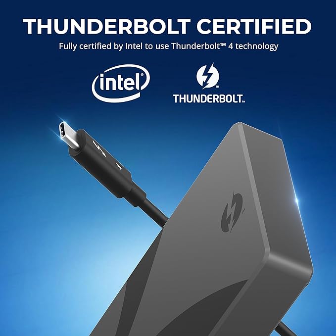 SABRENT Thunderbolt 4 Hub 60W Charging USB-C Dock for Laptops 3X TB4 + 1x USB-A Supports Dual 4K@60Hz or 8K@60Hz Display Certified TB4 Cable macOS/Windows Compatible (HB-TBT4)
