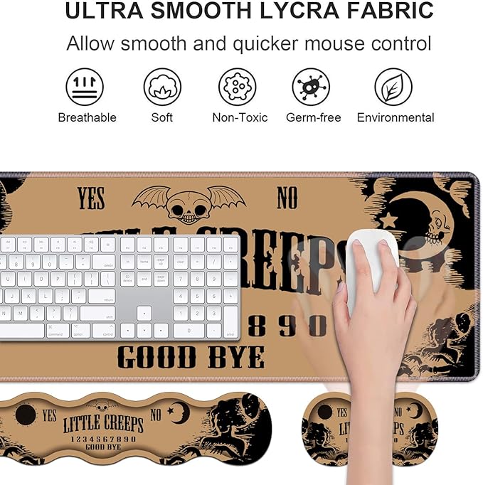 Ergonomic Keyboard Wrist Rest &amp Mouse Pad Wrist Rest Set Large XXL Gaming Desk Mat 31.5x 11.8 with Non-Slip Base Memory Foam Easy Typing Pain Relief for Home &amp Office Ouija Board