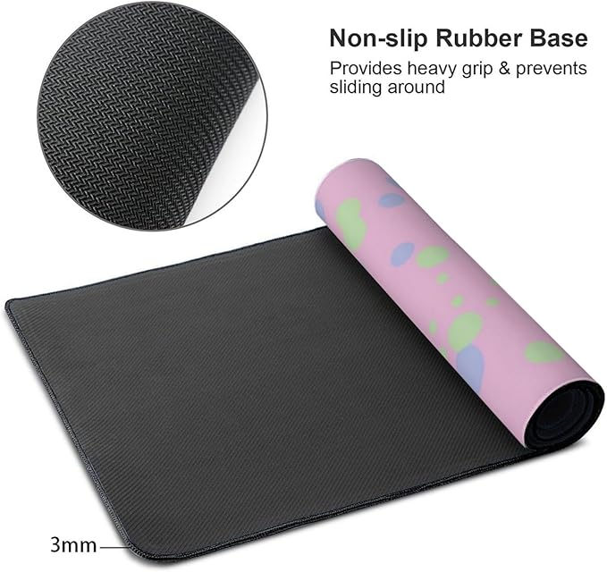 Colorful Polka Dots Large Gaming Mouse Pad 35.5 X 16 Inch Extended Desk Mat for Keyboard and Mouse Waterproof Computer Mousepad with Stitched Edges &amp Non-Slip Base