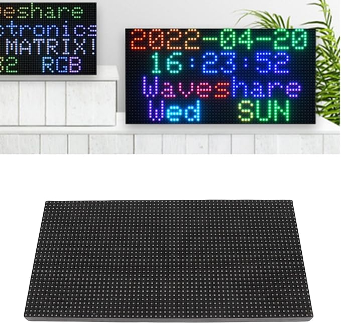 64x32 RGB LED Panel Full Color LED Display for Raspberry for Ardui 4mm Pitch 2048 Dots LEDs Adjustable Brightness Support Multiple LED Displays Cascade
