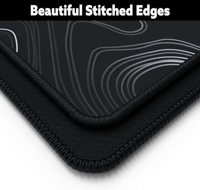 Gamer Boss - Gaming Mouse Pad - 60 x 30 Inches - 4mm Thick with Stitched Edges Non-Slip Rubber Base Premium Cloth Mousepad Desk Mat for Laptop Keyboard Computer &amp PC (Giga Topographic)