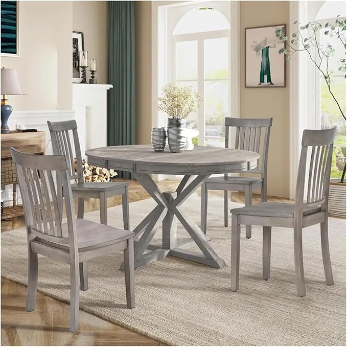 Adjustable Office Computer Chair with Armrest 1pcs Light Grey Wooden Spindle Back Kitchen Dining Chair Home Furniture