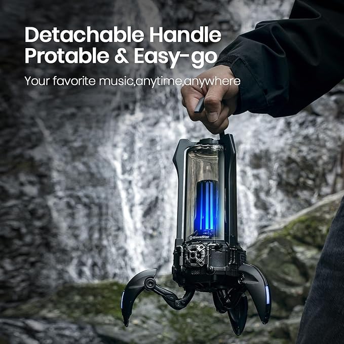 GravaStar Supernova Portable Bluetooth Speaker LED Table Lamp Speaker 9H Playtime TWS Pairing Wireless Speakers fo Party/Outdoor/Camping/Gifts
