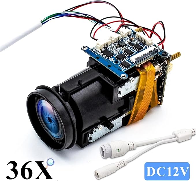 AS500J 36X Electronic Zoom Auto H265 5MP Camera Module Board with Cable HD Varifocal Lens IMX335 Sensor