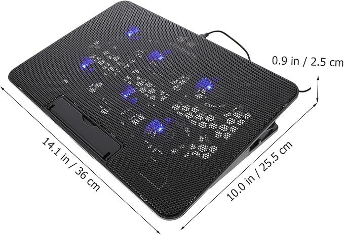 Homoyoyo Laptop Cooling Pad Adjustable Height Fan Air Cooler for Laptops up to USB Powered Lightweight Slim Design for Noise Cooling for Travel and Business Use