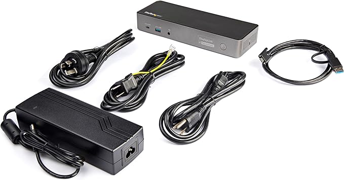 StarTech.com USB-C / USB-A Hybrid Docking Station for MacBook Pro / Air M1 M2 M3 M4 &amp Windows Universal Triple 4K 60Hz HDMI DP Dock Thunderbolt Compatible 85W Laptop Charging - TAA Black &amp