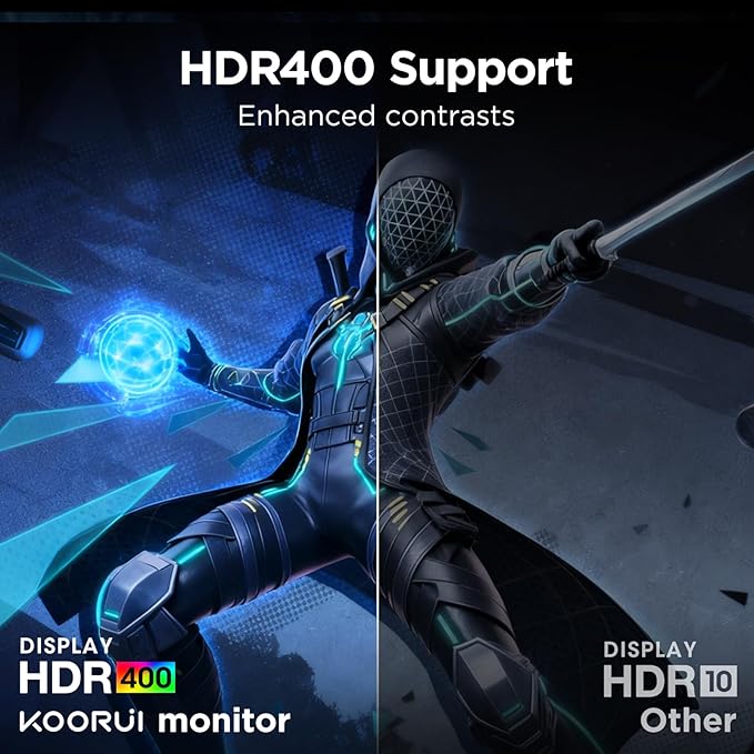KOORUI 34-inch Curved Ultrawide WQHD 3440×1440 Gaming Monitor 180Hz 1000R- PIP/PBP 1ms(MPRT) HDR400 DCI-P3 95% FreeSync Premium 1 x DP 1.4 &amp 2 x HDMI 2.0 Tilt Height Swivel Adjustment 34E6