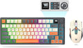 75 ％ Wireless Gaming Keyboard and Mouse Combo Tri-Mode BT5.0/2.4GHz/USB-C RGB Backlit Keyboard + 3D 1600DPI Mice 2000mAh Battery 80 Keys Knob Volume Control (Black)