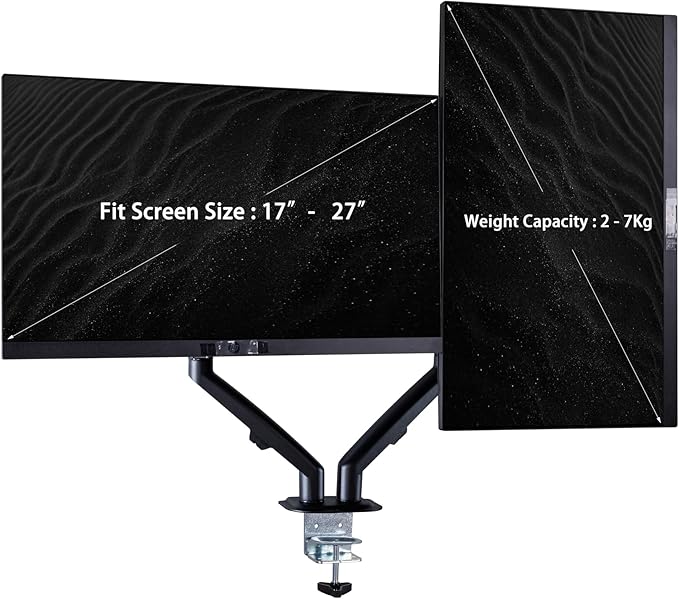 HP Series 5 Pro 27 QHD IPS Monitor with 5ms Response Time Anti Glare Flicker Free VESA Mount (100mm) Displayport HDMI Silver/Black Color 2 Pack w/DKZ Hub &amp ErgoFlexy Dual Mount Arms