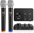 Wireless Karaoke Microphone System Dual Handheld Wireless Microphones for Smart TV Speaker &amp Amplifier HDMI/AUX in/Out 100FT Dynamic Microphonefor Home Karaoke Singing Church &amp Wedding