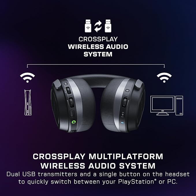 Turtle Beach Stealth 700 Gen 3 Wireless Multiplatform Amplified Gaming Headset for PS5 PS4 PC Mobile – 60mm Drivers AI Noise-Cancelling Mic Bluetooth 80-Hr Battery Dual Transmitters – Black