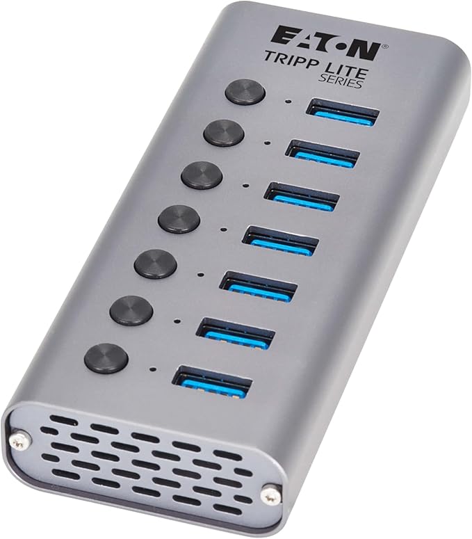 Eaton Tripp Lite Series USB C Hub 3.2 Gen 1 with 7 USB-A Ports and Individual On/Off Switch 5 Gbps Data Transfer Plug-and-Play USBC Laptop Docking Station 3-Year Warranty (U360-007-SW)