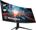 Westinghouse 32 Inch Curved Full HD Gaming Monitor 165Hz AMD FreeSync Support Low Motion Blur 1500R Curve 1920 x 1080 for PC Games with Built in Speakers DisplayPort 2X HDMI
