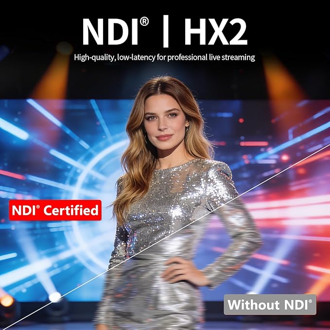 4K NDI PTZ Camera AI Voice Tracking NDI® HX2 12x Optical Zoom Conference Camera System Gesture Control Built-in 4 Mics Auto Framing HDMI/LAN/USB 4K Webcam for Church Conference Livestream