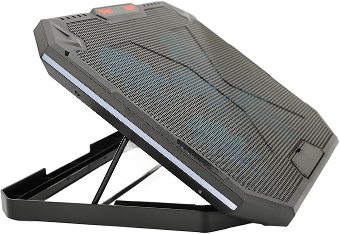 Laptop Cooling Pad with 5 Fans Height Laptop Cooler Stand RGB Lighting Cooling Pad for 1317‑ Inch Notebooks Ergonomic with USB Cable for Efficient Heat Dissipation