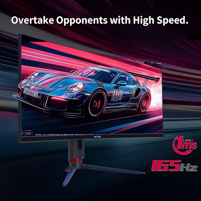 KTC 34 Inch Curved Ultrawide Gaming Monitor 21:9 3440x1440p 165Hz 1ms 1500R Curved Monitor Freesync G-sync Compatible HDMI 2.0 x2 &amp DP1.4 x 2 Height/Tilt/Swivel/Pivot H34S18S (Renewed)