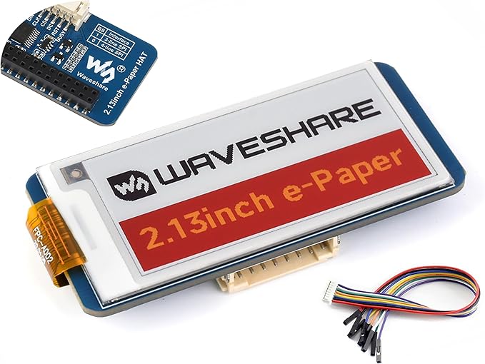 2.13inch E-Paper HAT (G) 250x122 Pixel Red/Yellow/Black/White Four-Color E Paper Screen LCD for Raspberry Pi 4B/3B+/3B/2B/Zero/Zero W/Zero WH/Zero 2W/Jetson Nano/Ardui/STM32 etc. SPI Interface