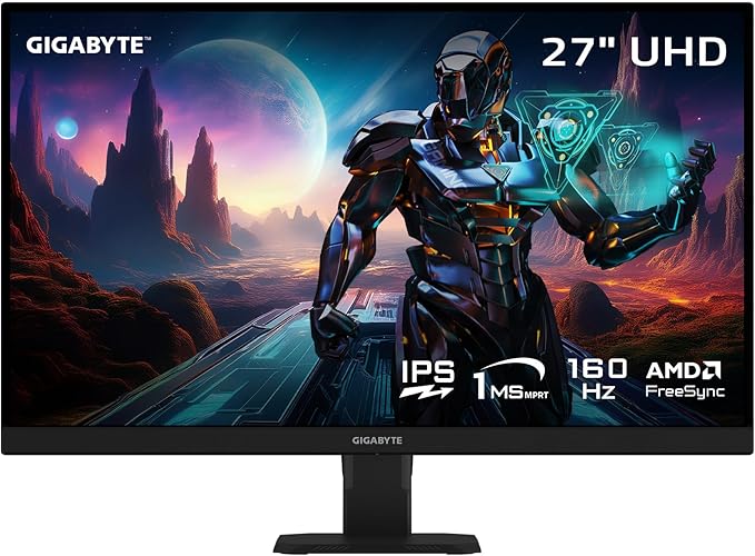 GIGABYTE - GS27U - 27 SS IPS Gaming Monitor - UHD 3840x2160-160Hz - 1ms MPRT - AMD FreeSync Premium - HDMI DP - Black
