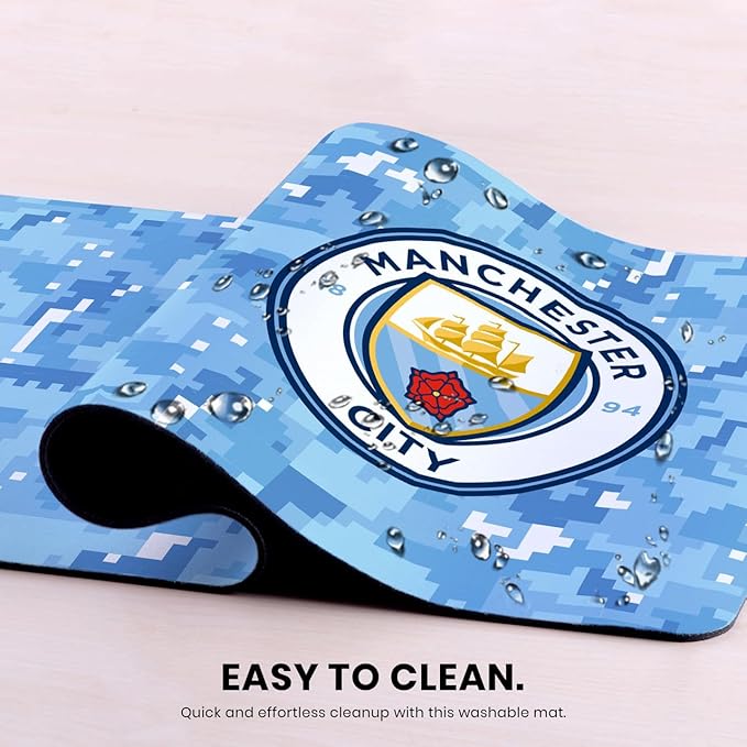 Head Case Designs Officially Licensed Manchester City Man City FC Blue Digital Camou Crest Logo 23.62 x 11.81 x 0.12 inches (600 x 300 mm) - L Gaming Office Desk PC Keyboard Mouse Mat Pad
