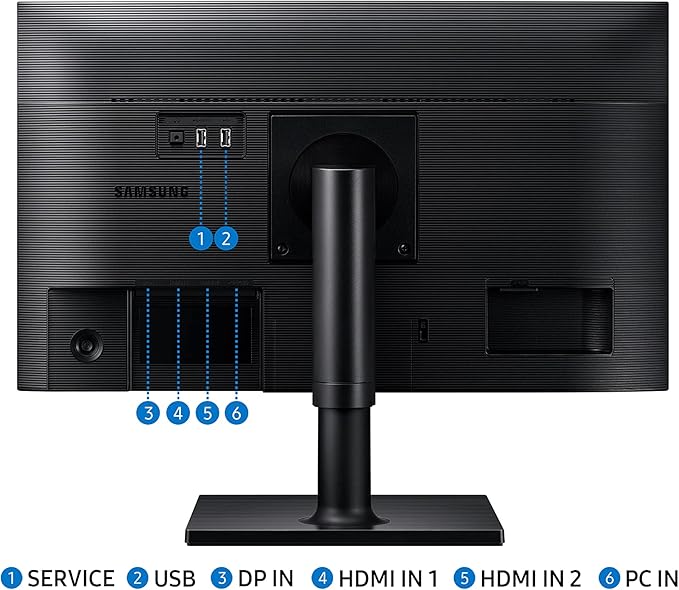SAMSUNG FT45 Series 24-Inch FHD 1080p Computer Monitor 75Hz IPS Panel HDMI DisplayPort USB Hub Built-in Speakers Height Adjustable Stand 3 Yr WRNTY (LF24T450FZNXGO)Black