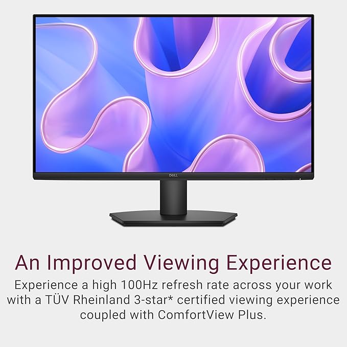 Dell 27 Monitor - SE2725HM - 27-inch Full HD (1920x1080) 16:9 100Hz Display IPS Panel 16.70 Million Colors Anti-Glare 1 HDMI / 1 VGA Port TÜV Rheinland 3-Star* Comfortview Plus - Black