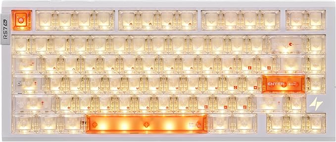 ATK RS7 Air Esports Hall Effect Keyboard 75% 81-Key 0.08 ms Latency Frosted PC Keycaps (White/Lucidblade)
