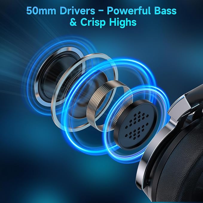 COOLV 2.4GHz Wireless Gaming Headset for PS5 PC PS4 - RGB Light Gaming Headset 60 HR Battery 7.1 Surround Sound Bluetooth 5.4 Gaming Headphones with Mic
