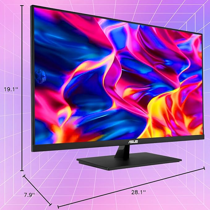 ASUS 32” 4K UHD Monitor 3840 x 2160 IPS Display HDR10 Adaptive-Sync 99% sRGB Built-in Speakers Eye Care DisplayPort HDMI VESA Mountable Professional Desktop Gaming Display - Black