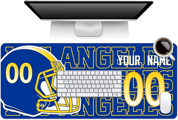 ANTKING Los Angeles R Mouse Pad for Men Women Youth Gifts Custom Name and Number Desk Pad