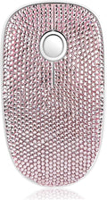 Luxury Bling Crystal Rhinestone Wireless Mouse - 2.4G Silent Wireless Mouse with Nano Receiver 1600 DPI Precise Control for Notebook Computer PC Laptop MacBook - Pink