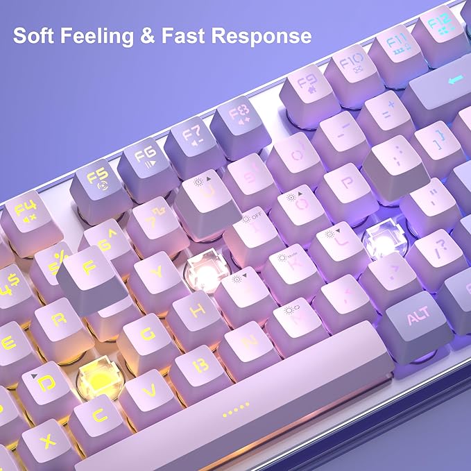 Gaming Keyboard and Mouse Combo K1 RGB LED Backlit Wired Keyboard with 104 Key Computer PC Gaming Keyboard for PC/Laptop (Purple)
