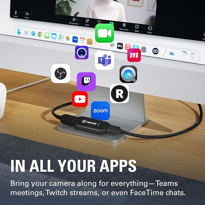 Elgato Cam Link 4K – External Capture Card for DSLR &amp Camcorder ActionCam as Webcam Meet/Stream/Record in 1080p60 or 4K30/4K60 Easy Connect for OBS/Zoom/Discord – HDMI to USB 3.0 PC/Mac/iPad