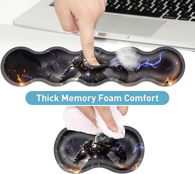 Keyboard Mouse Pad Set Extended Gaming Mouse Pad+Ergonomics Keyboard Wrist Rest Support Memory Foam Easy Typing Pain Relief 4Pcs XL Ultra Thick Desk MatCool Man