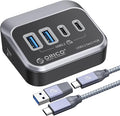 ORICO USB Hub 10Gbps with 2 USB A Ports+2 USB C Ports USB 3.2 Gen 2 Hub with 1.64Ft USB-C Cable and USB-A Adapter USB Splitter for iMac MacBooks Mac mini