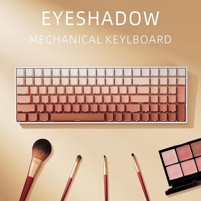 ZORNHER ZH100 Wireless Mechanical Keyboard98% Pink Creamy Keyboard with Number PadFull Size Rose Gold Gaming KeyboardLighted Up PBT Dipped KeycapsCreamy Sounding Linear Switches