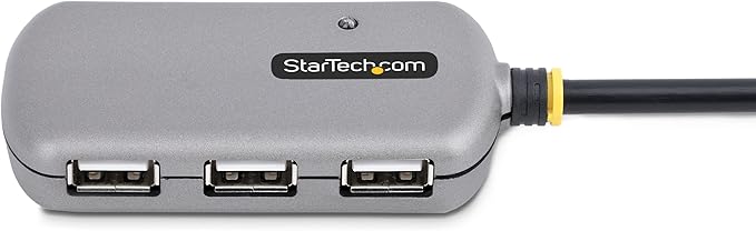 StarTech.com USB Extender Hub 24m USB 2.0 Extension Cable with 4-Port USB-A Hub Active/Bus Powered USB Repeater Cable Optional 10W Power Supply Incl. Level 4 ESD Protection TAA