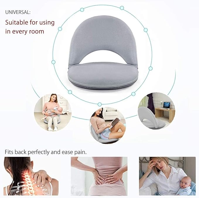 Toy Floor ChairFloor Seating Foldable Adjustable Backrest Comfortable Washable Lazy Sofa Meditation/Reading/TV Watching/Gaming/Breastfeeding Dormitory Chair Bed Single Folding ChairRed