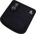 Mouse Pad with Wrist Support - Large (12.6 x 13 inches) Black Cloth Mousepad | Stitched Edges | Non-Slip Rubber Base | Ergonomic Foam Wrist Rest (Large)