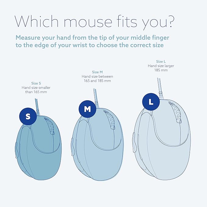 R-Go HE Vertical Ergonomic Mouse Wireless Large Left Hand 1750 DPI 5 Buttons Prevents Tennis Elbow/Mouse Arm RSI- Compatible Windows/Mac Black/Silver