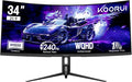 KOORUI 34 inch 240Hz Ultrawide Curved Gaming Monitor 3440x1440P 21:9 Display 1500R Curvature. 1MS PIP/PBP Support Adaptive Sync DP HDMI PS5Vesa
