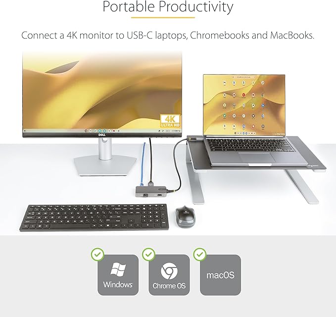 StarTech.com USB-C Docking Station for MacBook Pro M1 M2 M3 M4 and Windows 4K 60Hz HDMI Video HDR10 USB 5Gbps Hub 100W Laptop Charging GbE
