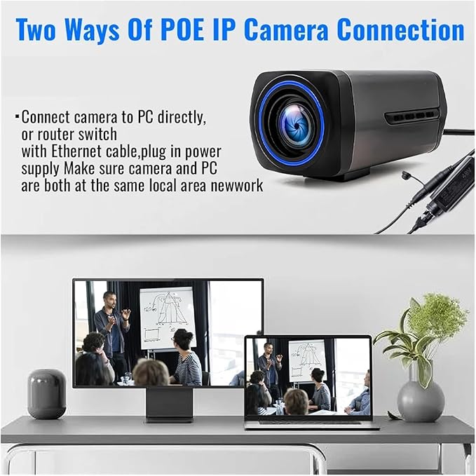 4K 36X Zoom Camera Auto Focus H.265 Webcam Remote Control Motorized 5MP High Speed 30FPS Network Camera for Live Streaming(5MP DC12V)